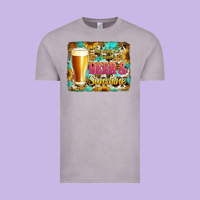 Beer And Sunshine Vintage Tee Designed By Jasminsmagicworld
