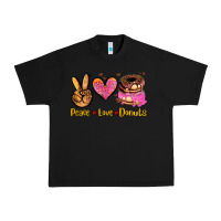 Black peace love donuts Urban Heavy Tee - AdoDesignShop
