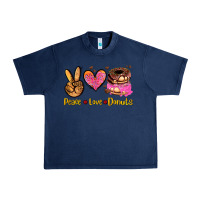 Navy peace love donuts Urban Heavy Tee - AdoDesignShop