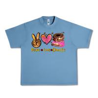 Pebble Blue peace love donuts Urban Heavy Tee - AdoDesignShop