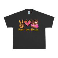 Pigment Black peace love donuts Urban Heavy Tee - AdoDesignShop
