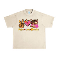 Sandshell peace love donuts Urban Heavy Tee - AdoDesignShop