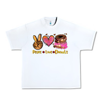 White peace love donuts Urban Heavy Tee - AdoDesignShop