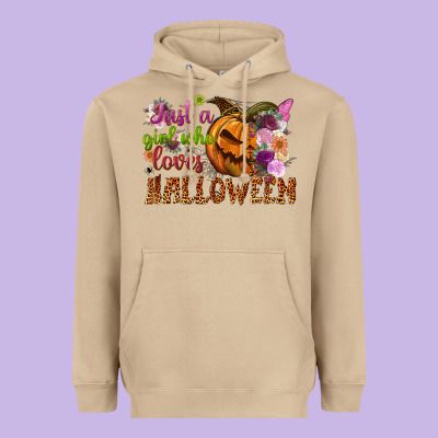 Just A Girl Who Loves Halloween Heavyweight Hoodie Designed By Nancycooperartshop