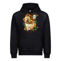 Black Simmental Cow Bobba Cup Urban Hoodie - FaDigitalArtStudio