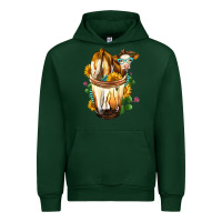 Forest Green Simmental Cow Bobba Cup Urban Hoodie - FaDigitalArtStudio