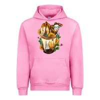 Fuchsia Pink Simmental Cow Bobba Cup Urban Hoodie - FaDigitalArtStudio