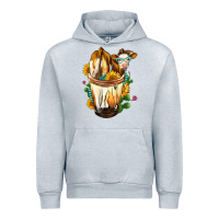 Heather Grey Simmental Cow Bobba Cup Urban Hoodie - FaDigitalArtStudio