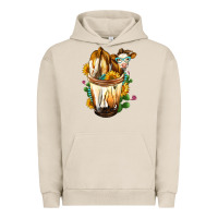 Pigment French Oak Simmental Cow Bobba Cup Urban Hoodie - FaDigitalArtStudio