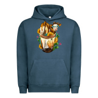 Pigment Midnight Navy Simmental Cow Bobba Cup Urban Hoodie - FaDigitalArtStudio