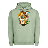 Pigment Oil Green Simmental Cow Bobba Cup Urban Hoodie - FaDigitalArtStudio