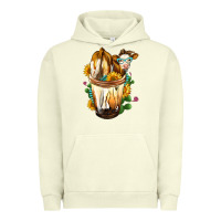 Pigment Pistachio Simmental Cow Bobba Cup Urban Hoodie - FaDigitalArtStudio