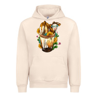 Sandshell Simmental Cow Bobba Cup Urban Hoodie - FaDigitalArtStudio