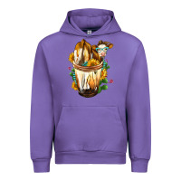Tulip Simmental Cow Bobba Cup Urban Hoodie - FaDigitalArtStudio