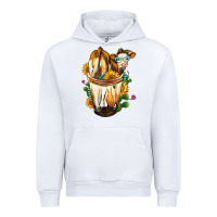 White Simmental Cow Bobba Cup Urban Hoodie - FaDigitalArtStudio