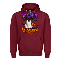 Burgundy spooky season Zipper Hoodie - BarkalooDesign
