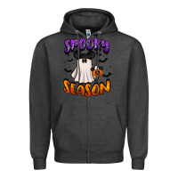Charcoal Heather spooky season Zipper Hoodie - BarkalooDesign