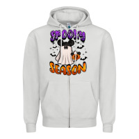Dove Grey spooky season Zipper Hoodie - BarkalooDesign
