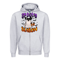 Heather Grey spooky season Zipper Hoodie - BarkalooDesign