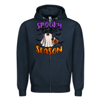 Navy spooky season Zipper Hoodie - BarkalooDesign
