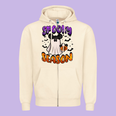 Spooky Season Zipper Hoodie Designed By Barkaloodesign