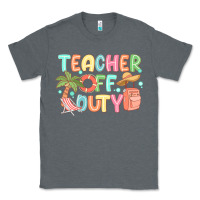 Charcoal Heather teacher off duty summer Classic Tee - JahusDesignShop