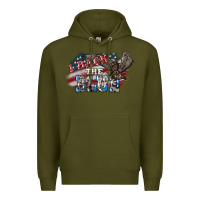 Army Green I back to blue Eagle 4th of july Premium Hoodie - HowdyJamesFarm