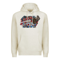 Oatmeal Heather I back to blue Eagle 4th of july Premium Hoodie - HowdyJamesFarm