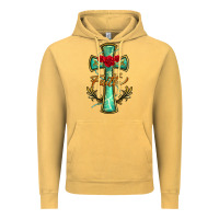 Vintage Mustard cross faith Vintage Hoodie - BarkalooDesign
