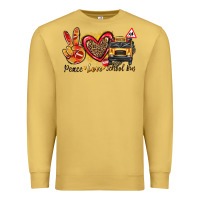 Antique Gold peace love school bus Premium Sweatshirt - texasbilliewilder