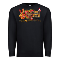 Black peace love school bus Premium Sweatshirt - texasbilliewilder