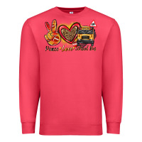 Cardinal peace love school bus Premium Sweatshirt - texasbilliewilder
