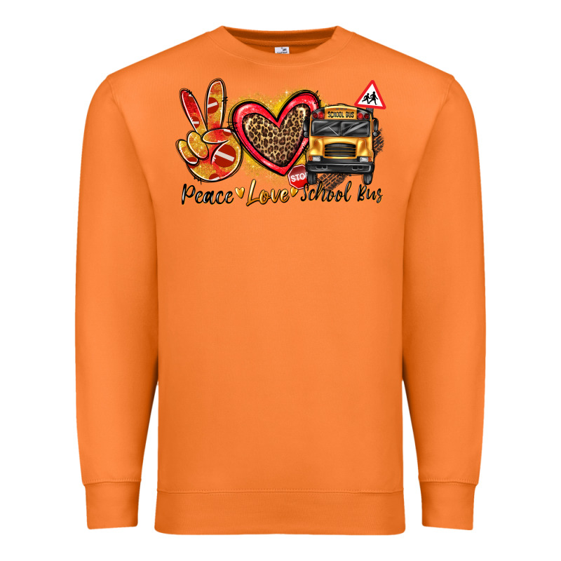 Peace Love School Bus Premium Sweatshirt by texasbilliewilder | Teevron