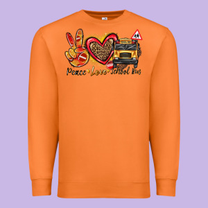 Peace Love School Bus Premium Sweatshirt Designed By Texasbilliewilder