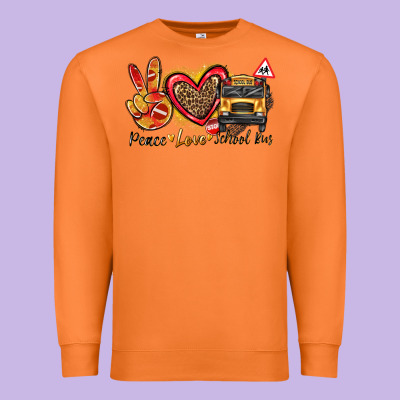 Peace Love School Bus Premium Sweatshirt Designed By Texasbilliewilder