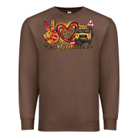 Chestnut peace love school bus Premium Sweatshirt - texasbilliewilder