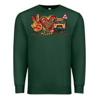 Sports Green peace love school bus Premium Sweatshirt - texasbilliewilder