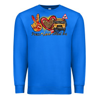 True Royal peace love school bus Premium Sweatshirt - texasbilliewilder