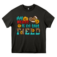 Asphalt my heart is on that field american football Heavy Core Tee - HRA Design Shop