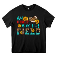 Black my heart is on that field american football Heavy Core Tee - HRA Design Shop