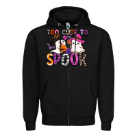 Black too cute to spook Zipper Hoodie - BarkalooDesign