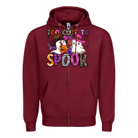 Burgundy too cute to spook Zipper Hoodie - BarkalooDesign