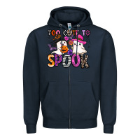 Navy too cute to spook Zipper Hoodie - BarkalooDesign