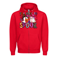 Red too cute to spook Zipper Hoodie - BarkalooDesign
