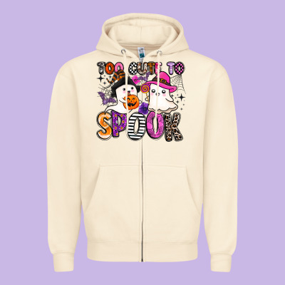 Too Cute To Spook Zipper Hoodie Designed By Barkaloodesign