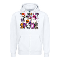 White too cute to spook Zipper Hoodie - BarkalooDesign