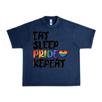 Navy eat sleep pride repeat Urban Heavy Tee - MaliasSmallBusiness