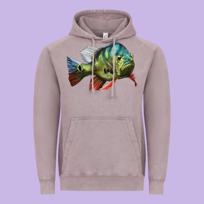 Peacock Bass Illustrations Vintage Hoodie Designed By Lillyallendesigns