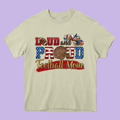 Loud And Proud Football Mom Heavy Core Tee Designed By Hra Design Shop