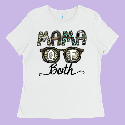 Mama Of Both Ladies Tee Designed By Cowhidedigitalart